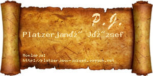 Platzerjanó József névjegykártya